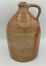 Antique F.H. Cowden Harrisburg, PA 11” Stoneware Glazed Jug - 1880s picture