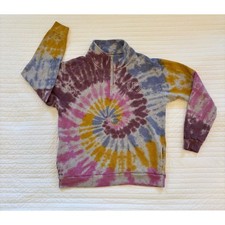 Victoria's Secret PINK Quarter Zip Tie Dye Pullover Sweatshirt Collegiate Emblem picture
