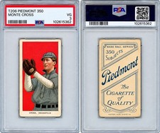 1909-11 T206 MONTE CROSS INDIANAPOLIS INDIANS PIEDMONT 350 PSA 3 picture