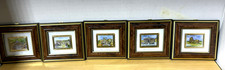 VTG Italian Mini Collection Hand-Made Art Chomolithographs On 23k Gold, Set Of 5 picture