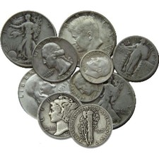 90% Junk Silver Coins $1 Face Value - Mixed Coins Average Circulated Condition picture