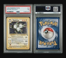 1997 Pokemon TCG Fossil Holo Card Magneton PSA 7 picture
