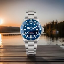 Thorn SHY036 Titanium Diver Watch – Matte Blue Dial, Ceramic Bezel, PT5000, 200M picture