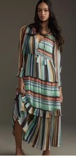 NWT Anthropologie size S The Marais printed chiffon maxi dress has slip boho picture