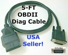 15 Pin Male OBD2 OBDII Cable Compatible with Autel MaxiDiag Elite MD802 Scanner picture