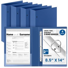 Henoyso 4 Pcs Legal Size Binder 3 Ring 2