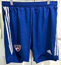 adidas FC Dallas MLS Soccer Shorts Men’s L Blue White Officially Licensed picture