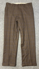 Vtg Oxxford Clothes Bespoke Mens 36x30 Houndstooth Pleated Pants Wool Cashmere picture