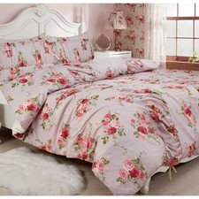 Full/Queen Ruched Comforter Set Pink Floral picture