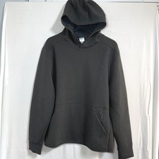 DSG Mens Medium Everyday Fleece Hoodie Black Athletic Sweatshirt Zip Pocket NEW picture