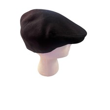Jaxon Men's M Black Wool Flat Harlem Blend Cabbie Driving Ivy Fitted Newsboy Cap picture
