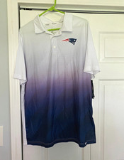 Fanatics New England Patriots NFL Men’s Polo Shirt Size L White-Blue Gradient picture