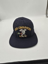Vintage USS Cimarron AO-177 Snapback Hat Navy Military Ship Cap Made in USA picture