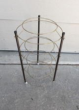 Vtg Mid Century Modern Rolling High Heel Shoe Rack Organizer Metal Wire Carousel picture