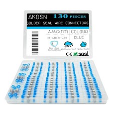 130 PCS Blue Heat Shrink Butt Connectors,16-14 AWG 16-14 (Qty: 130), picture