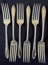 6 Oneida Sterling VIRGINIAN Dinner Place Forks 7