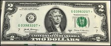2017A $2 Star Note, Two Dollar Note Serial # G 039832xx* UNCIRCULATED  picture