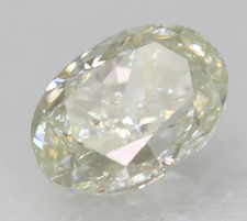 Certified 0.44 Carat Yel Green VS2 Oval Natural Loose Diamond 5.37x3.73mm picture