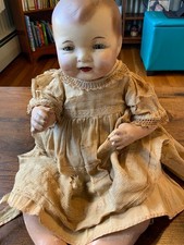 1920s Antique Vintage Effanbee Walk Talk Sleep Composition Baby Doll Molded Hair picture