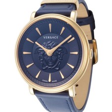 Versace V-Circle Medusa Women's Blue Dial and Strap Quartz Watch VE8103721 picture