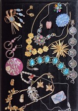 Vtg To Now Mixed Jewelry Lot Boucher, Coro, Corocraft, Trifari TM, Avon picture