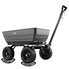 VEVOR Garden Dump Cart 1200 lbs  7 Cu. Ft. Poly Dump Cart with 2-in-1 Handle picture