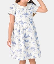 NWT Gymboree Girls Size 12 Poplin Bunny Spring Dress Lined Blue Bell New picture