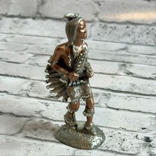 Kiowa Dancer Signed Pewter Western Native Figurine 1990 Masterworks Gift Decor picture