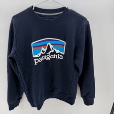 Patagonia Uprisal Crew Sweatshirt Women's XS Navy Fitz Roy Logo Pullover picture