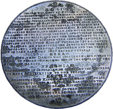 1830  AMERICA USA THE THOMASON MEDALLIC BIBLE SCRIPTURES WHITE METAL MEDAL RARE picture