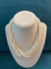 Vintage 14kt Gold Multi Strand Freshwater Pearl Necklace Torsade picture