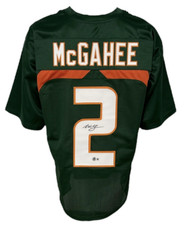 Miami Hurricanes Willis Mcgahee Autographed College Style Green Jersey BAS Au... picture