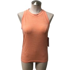Athleta Renew Racerback Tank Womens Large Orange Space Dye Heather Ribbed picture