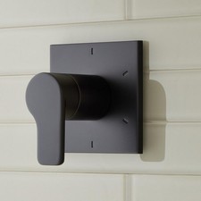 Signature Hardware Hibiscus In-Wall Shower Diverter Trim - Matte Black picture