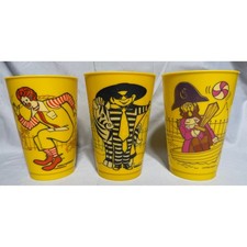 Vintage 1978 McDonalds Plastic Cups Set Ronald McDonald Hamburglar Captain Crook picture