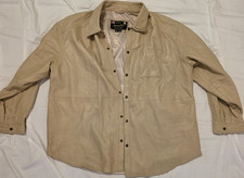 American Born Men's Fine Italian 100% Leather Jacket Tan Size 58 - 3-4XL picture