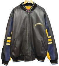 Vintage NFL San Diego Chargers Faux Leather Varsity Jacket Men’s XL picture