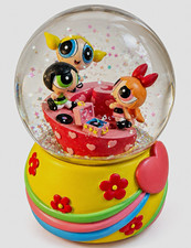 Vintage 2001 Powerpuff Girls Enesco Musical Snow Globe WORKING End Theme Song picture