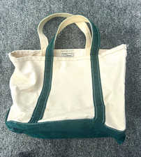Vintage L.L.Bean Boat and Tote Medium Green Canvas Bag Made USA LL Bean picture