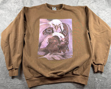 Vtg Montana Eagle Spirit Sweatshirt Mens M Brown Native Art Bird picture