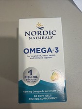 Nordic Naturals Omega 3 Fish Oil 690 mg Immune Support 60 Count Softgel Exp 8/28 picture