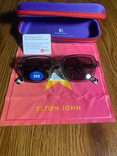 Elton John Sunglasses w/Cleaning Cloth and Case, Model: Field Goal 45-17-130 picture