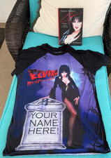 elvira  collector shirt with her on it  Halloween  hardcover book included ne picture