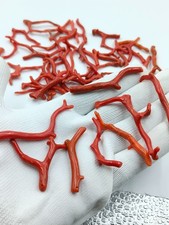 100 Carat Lot  Natural Italian Red orange Coral Polished Loose Branch Stick picture