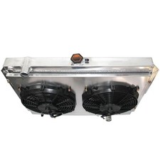 Fit Chrysler Dodge Plymouth V8 1976-1989 AT Aluminum Radiator +Fan Shroud CU500 picture