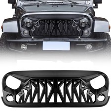 SUNPIE Front Grill Inserts Mustang Black Compatible 07-18 Jeep Wrangler JK/JKU picture