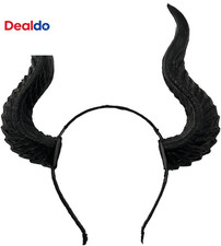 Devil Horns Headband Demon Witch Horn Headpiece Gothic Halloween Cosplay picture