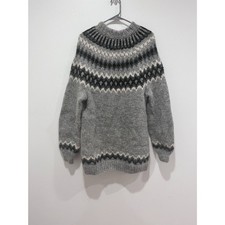 Vintage Icelandic Sweaters 100% Pure Wool Hand-Knitted Nordic Fair Isle Sweater picture