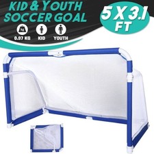 5x3 FT ALUMINIUM PORTABLE FOLDING SOCCER GOAL TRAINING LIGHTWEIGHT FOR BACKYARD picture
