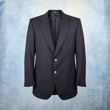 Brioni Mens Navy Blue Wool Blazer Jacket Silver Buttons Made in Italy Size 40/50 picture